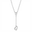 3W425 - Rhodium Brass Necklace with AAA Grade CZ  in Clear