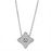 3W430 - Rhodium Brass Necklace with AAA Grade CZ  in Clear