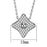 3W430 - Rhodium Brass Necklace with AAA Grade CZ  in Clear