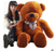 60CM to 200CM cheap giant unstuffed empty teddy bear bearskin coat soft big skin shell Semi-finished plush toys soft kid doll - Color: Dark brown, height: 40cm