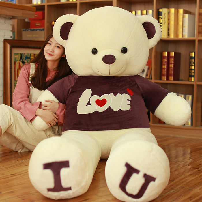 Color: White A, Size: 100cm - Heart Bear Pillow Plush Toy Valentine's Day Gift