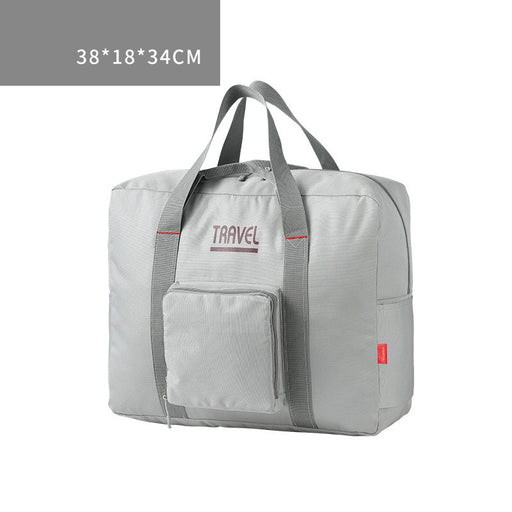Color: Gray medium - Travel Bag Luggage Storage Bag Foldable Large Capacity Men And Women Canvas Luggage Bag Trolley Bag Travel Bag Ready-To-Produce Bag