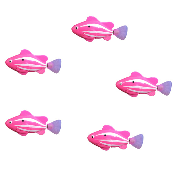 Color: Pink 5pcs - Swimming Electronic Pet Fish Kid Bath Toys
