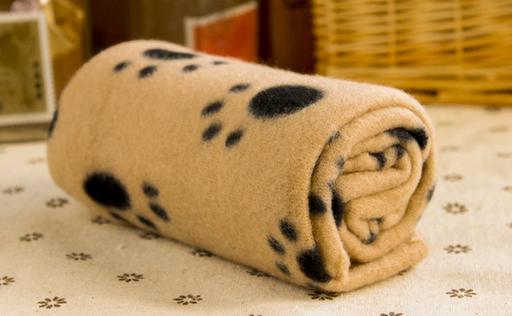 Color: Khaki, Size: S - Dog Fleece Blanket Cat Litter Mat Puppy Soft Sleep Mat Lovely Mattress Cushion for Small Large Dogs Pet Supplie