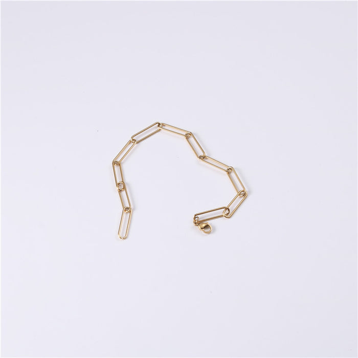 Color: Golden bracelet - Vintage simple wide chain necklace