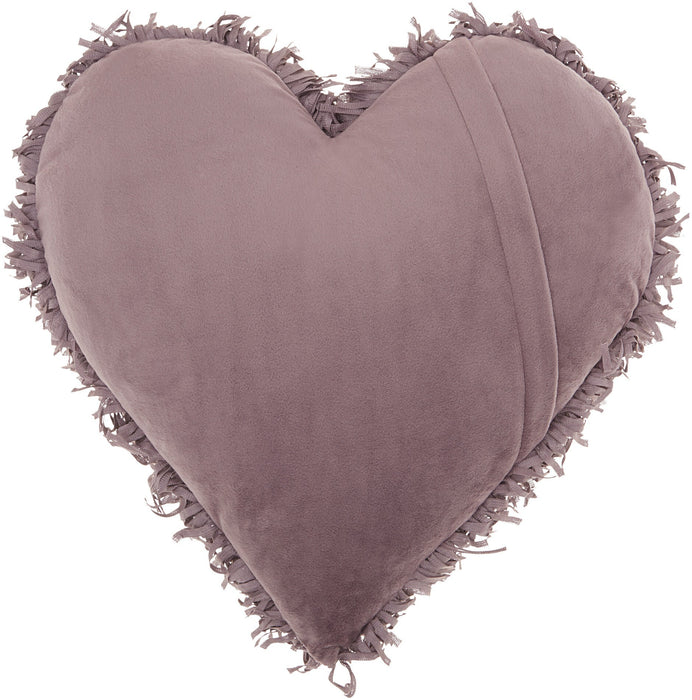 Heart Shaped Lavendar Shag Accent Pillow