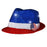 Light Up USA Flashing Fedora Hat with Red White and Blue Sequins