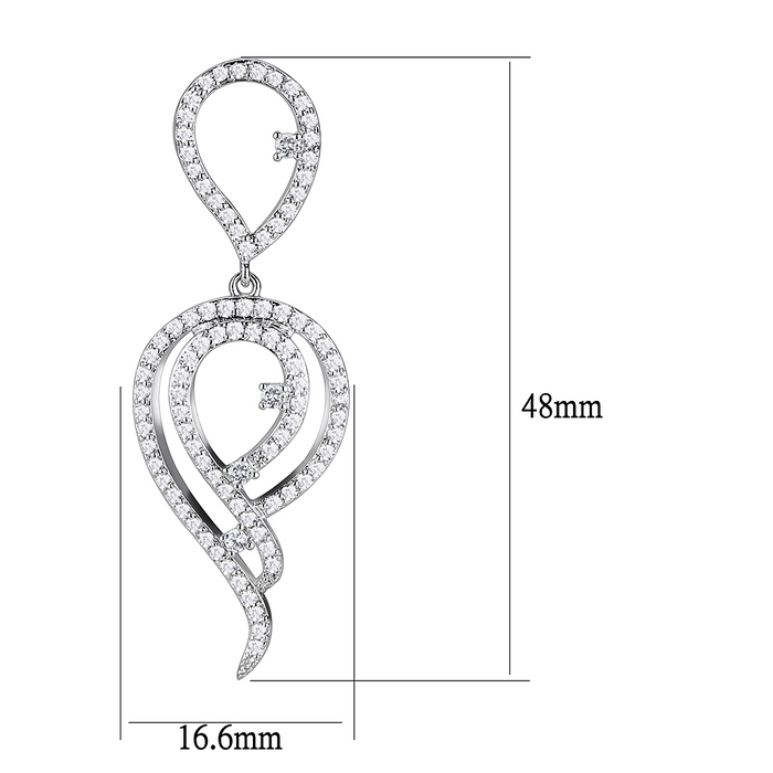 3W1431 - Brass Jewelry Sets Rhodium Women AAA Grade CZ Clear
