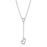 3W425 - Rhodium Brass Necklace with AAA Grade CZ  in Clear