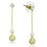 3W947 - Gold Brass Jewelry Sets with Synthetic Pearl in White