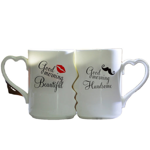 Color: Lips to cup - Couple Cup Ceramic Coffee Kiss Mug Creative Valentine's Day Gift