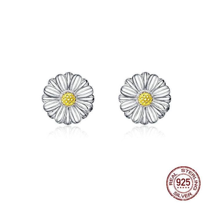 Color: Silver, Style: Earrings - Sterling Silver Jewelry Daisy Set