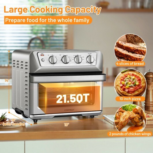 21.5 Quart 1800W Air Fryer Toaster Countertop Convection Oven with Recipe