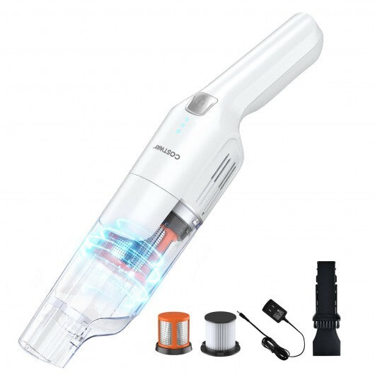 Lightweight Handheld Vacuum Cleaner Cordless Battery Powered Vacuum-White