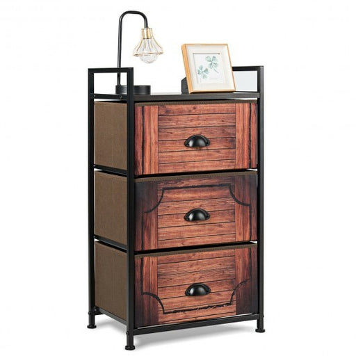 Industrial 3-Layers Fabric Dresser with Fabric Drawers and Steel Frame