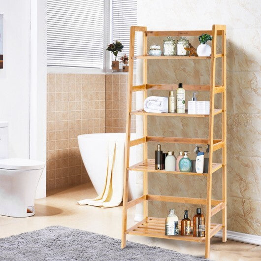 47.5 Inch 4-Tier Multifunctional Bamboo Bookcase Storage Stand Rack