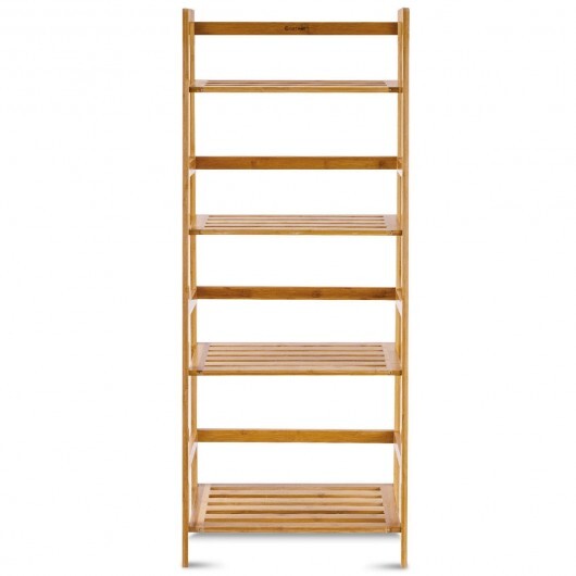 47.5 Inch 4-Tier Multifunctional Bamboo Bookcase Storage Stand Rack
