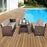 3 Pieces Rattan Sofa Set with Cushions for Patio  Garden  Lawn