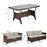3 Pieces Rattan Sofa Set with Cushions for Patio  Garden  Lawn