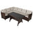 3 Pieces Rattan Sofa Set with Cushions for Patio  Garden  Lawn