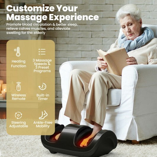 Shiatsu Foot Massager with Kneading and Heat Function -Gray