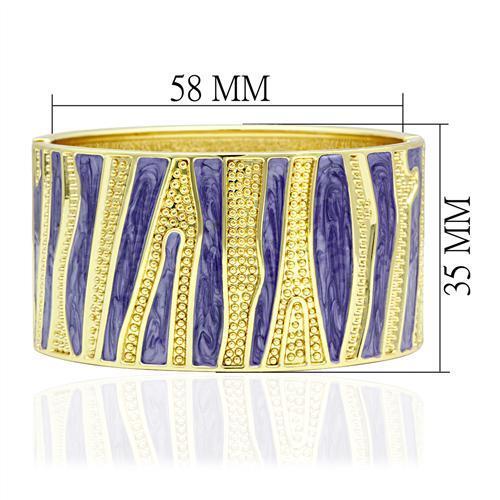 LO2118 - White Metal Bangle Flash Gold Women Epoxy No Stone