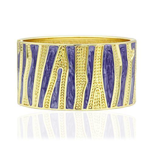 LO2118 - White Metal Bangle Flash Gold Women Epoxy No Stone