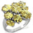 LOAS1109 - 925 Sterling Silver Ring Rhodium Women AAA Grade CZ Topaz