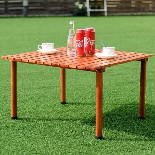 Folding Camping Outdoor Indoor Picnic Wood Roll up Table