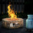 28 Inch Propane Gas Fire Pit with Lava Rocks and Protective Cover