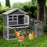 56.5 Inch Length Wooden Rabbit Hutch with Pull out Tray and Ramp - Color: Gray