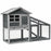 56.5 Inch Length Wooden Rabbit Hutch with Pull out Tray and Ramp - Color: Gray