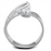 TS356 - 925 Sterling Silver Ring Rhodium Women AAA Grade CZ Clear
