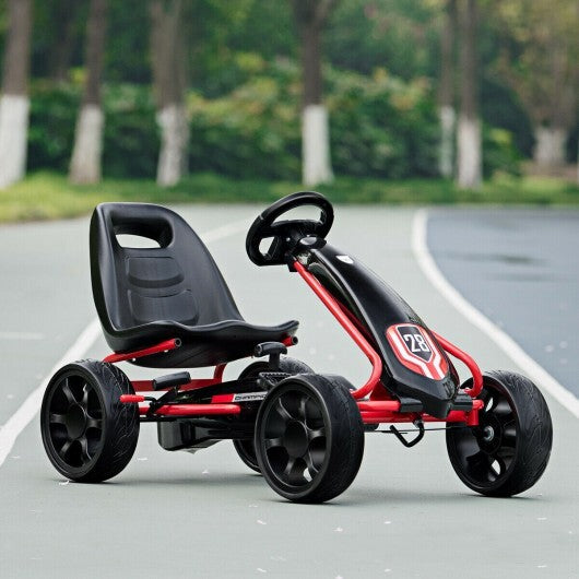 Kids Ride On Toys Pedal Powered Go Kart Pedal Car-Black