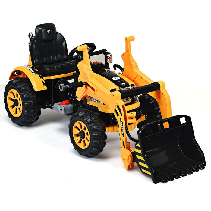 12 V Battery Powered Kids Ride on Dumper Truck-Yellow. - Color: Yellow