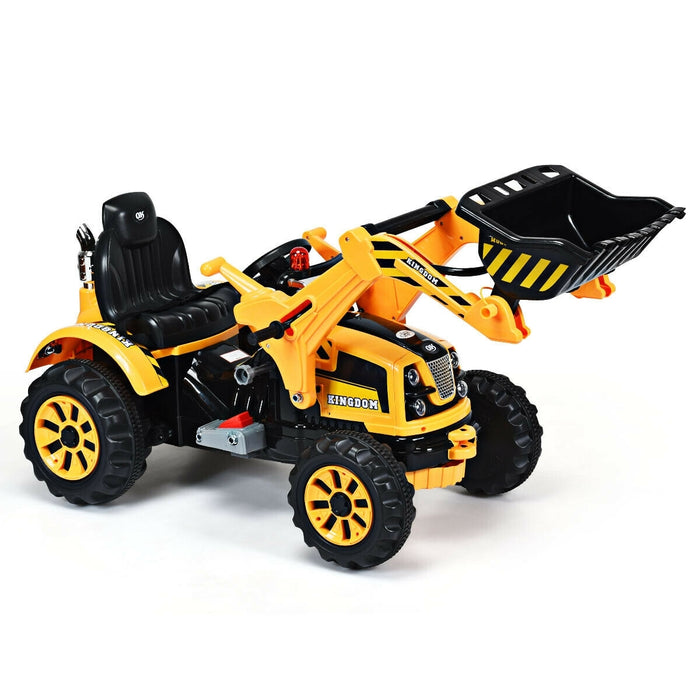 12 V Battery Powered Kids Ride on Dumper Truck-Yellow. - Color: Yellow