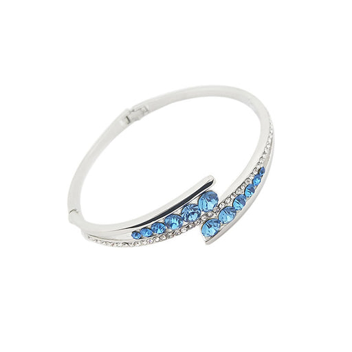 Color: Copper, style: 925silver - Emosa Jewelry Foreign Trade Amazon Adopts Austrian Imported Crystal Blue Round Bracelet